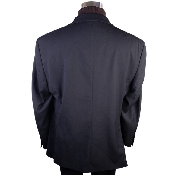 Pronto Uomo Mens 2-Buttn  Black Blazer Wool Sport Coat Suit Jacket 44R - Picture 8 of 13